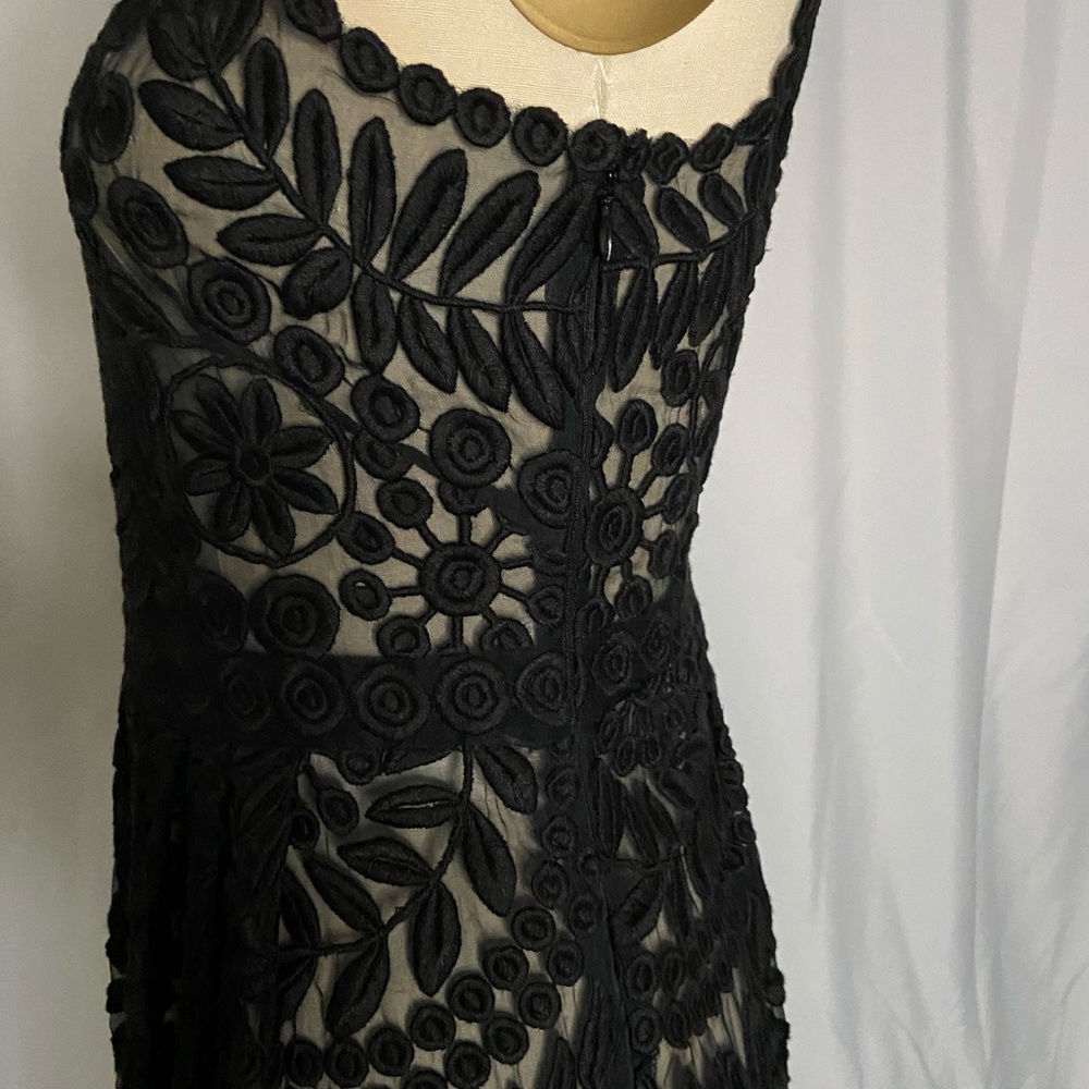 Baraschi semi sheer silk embroidered lace dress - Picture 2 of 5